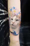 猫 水彩 タトゥー